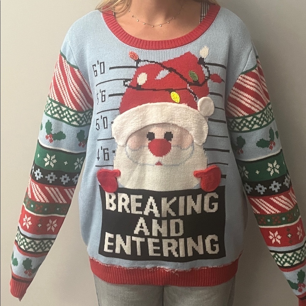 No Boundaries Santa Christmas Sweater XXL